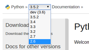 versões anteriores da documentação