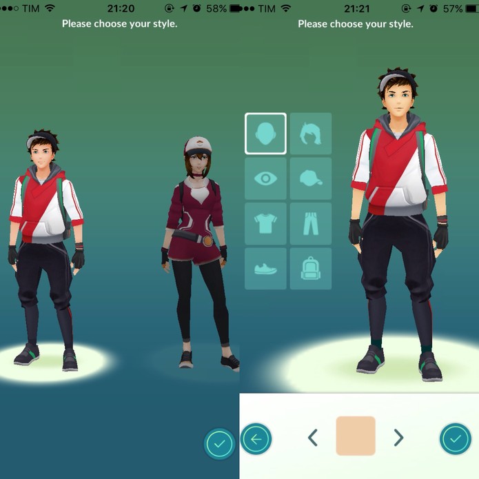 Escolha do personagem