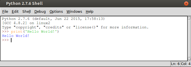 Sim, python 2.7.6 porque nunca usei o IDLE.