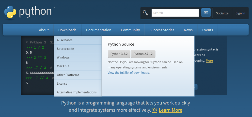 A instalação do Python em S.O’s. diferentes – Vila do Silício