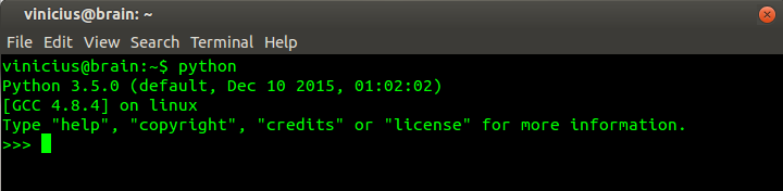 Iniciando o interpretador