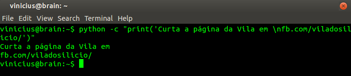 imprimindo texto com uma linha de codigo