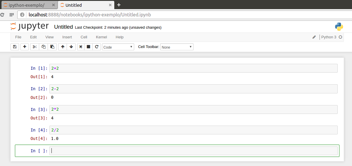 Efetuando operações aritméticas no IPython