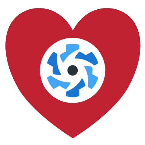 Coração com icone do quasar