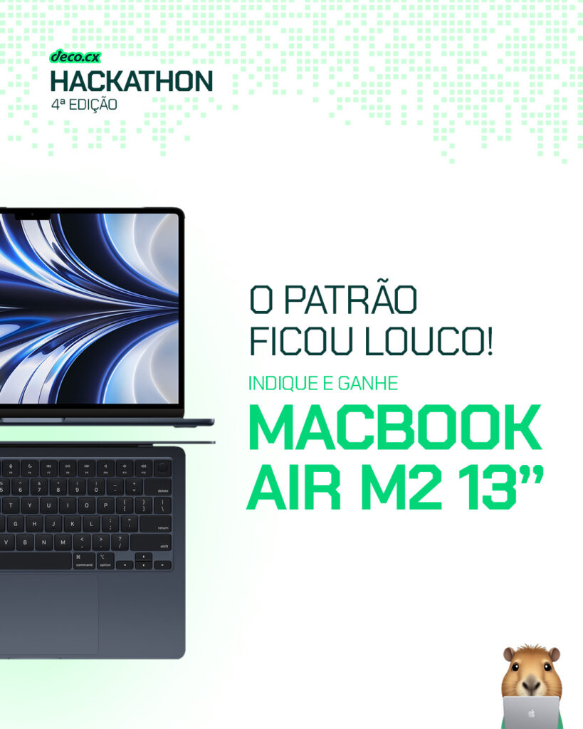 macbook de premiação no hackathon